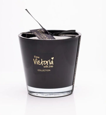 Glossy geurkaars zwart Medium