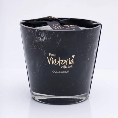 Glossy geurkaars Marble zwart small