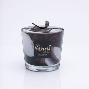 Glossy geurkaars wave black small