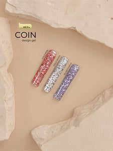 HEYLOVE Coin gel silver purple